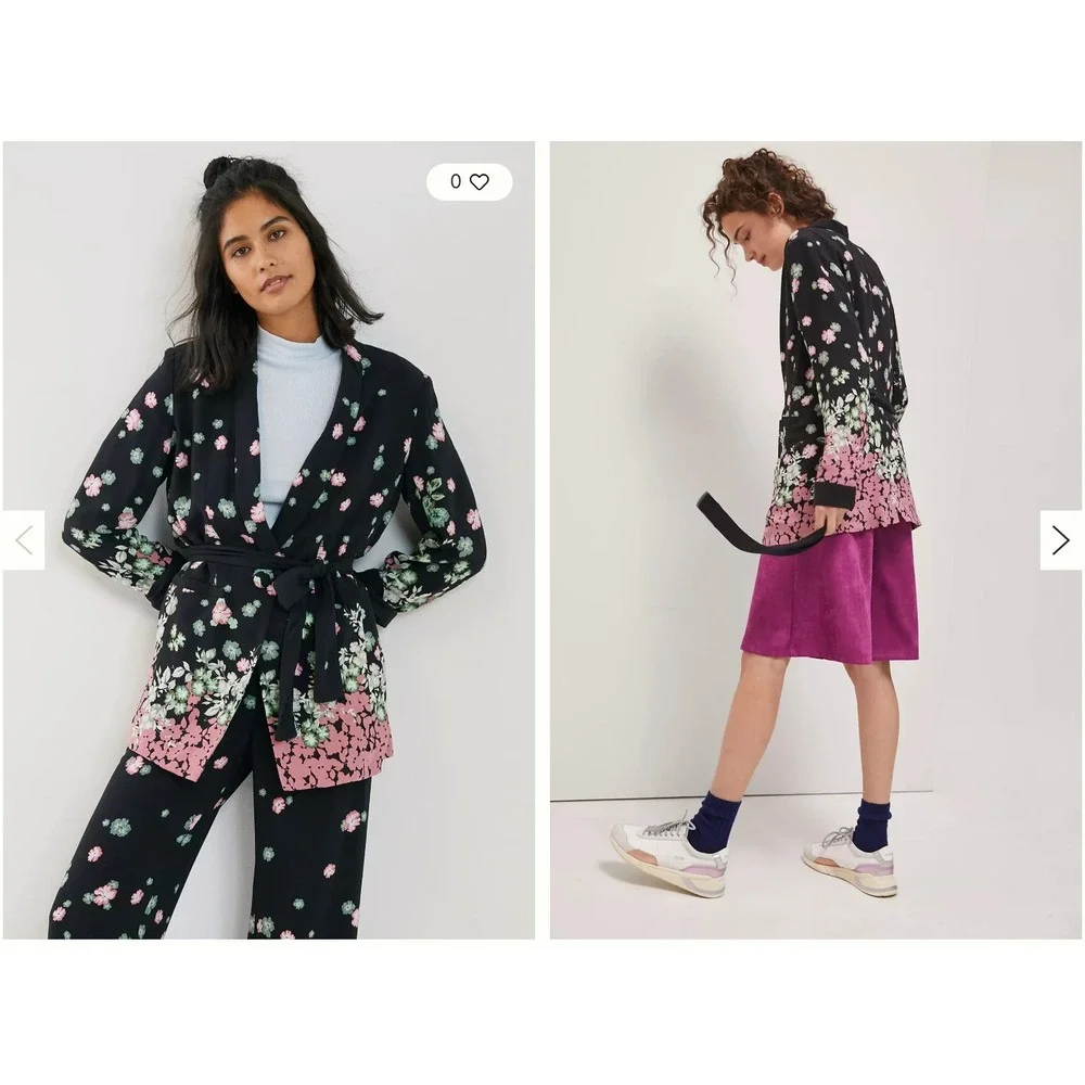 Anthropologie Merielle Kimono Floral Oversized Long Blazer Size‎ XS S